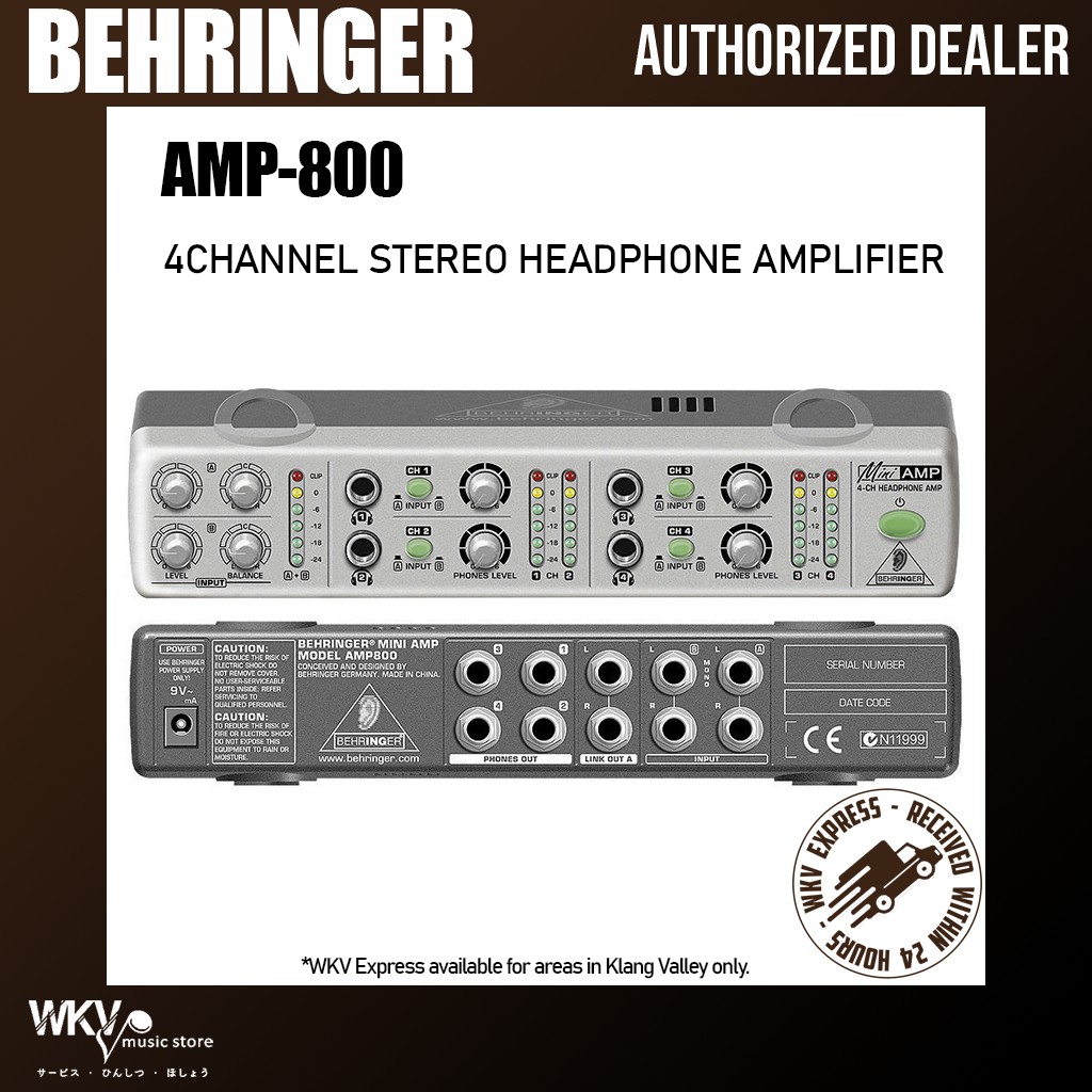 Behringer AMP800 MiniAmp Ultra Compact 4 Channel Stereo Headphone