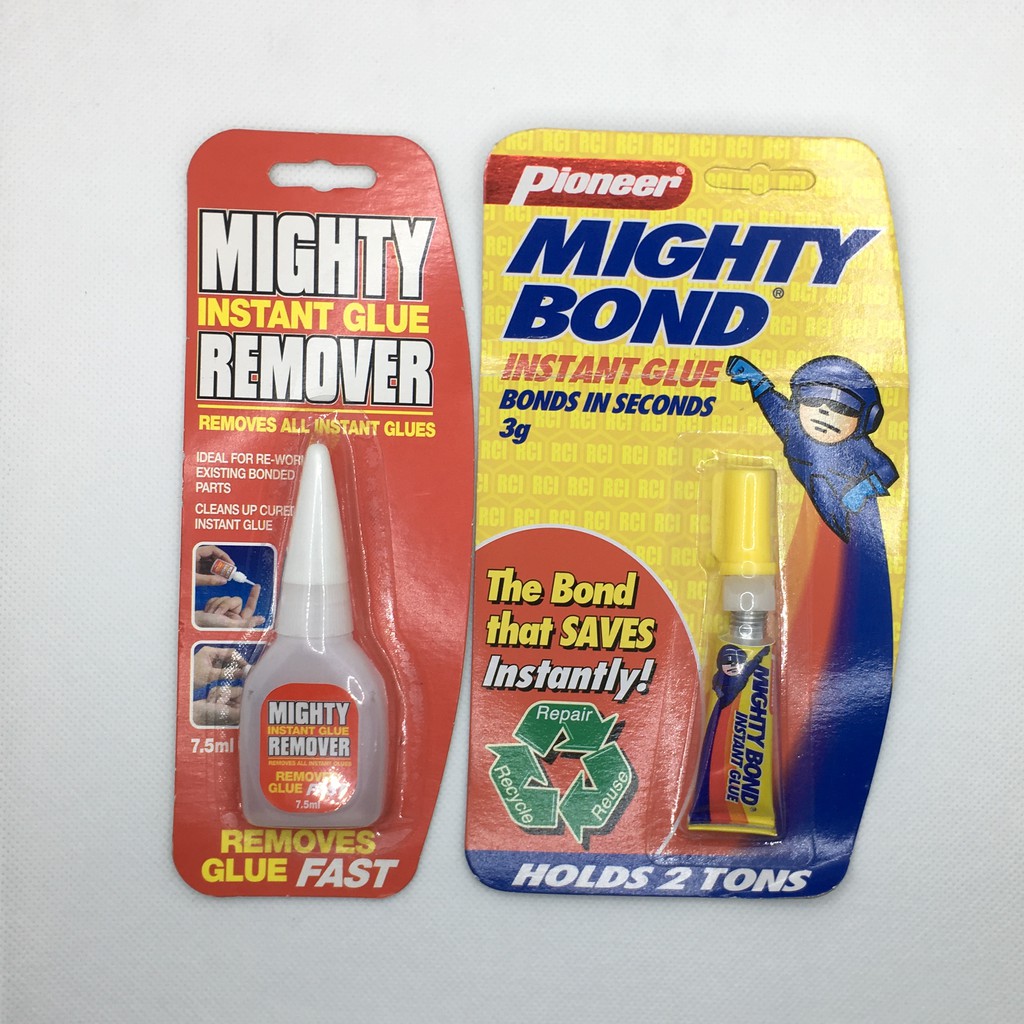 Mighty Bond Super Glue and Instant Glue Remover Duo