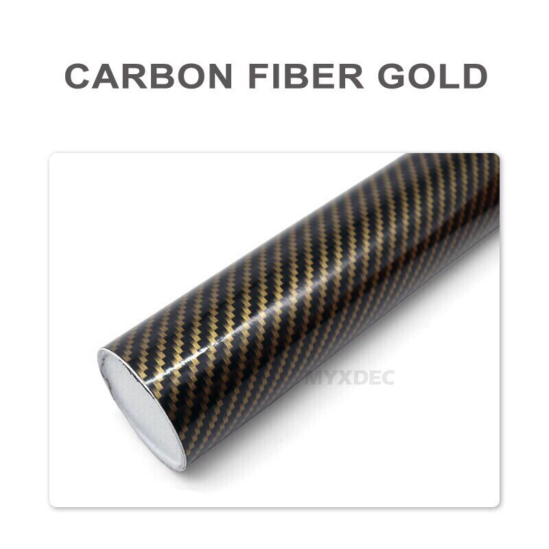 6D Carbon Fiber Vinyl Silver Gold Car Wrap Sheet Roll Glossy Film Car ...