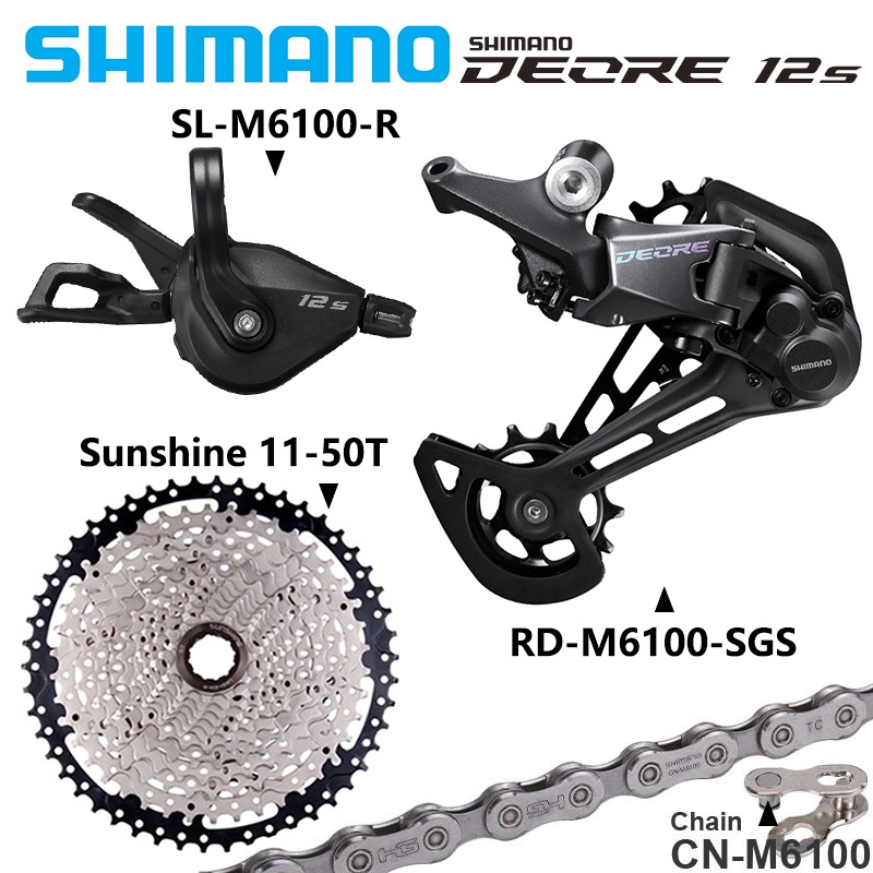 Shimano Deore M6100 1x12 Speed Derailleurs Group 12s Shift Lever Chain ...