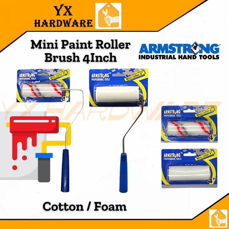Armstrong Mini Paint Roller Brush 100mm 4" Wall Paint Roller Cotton