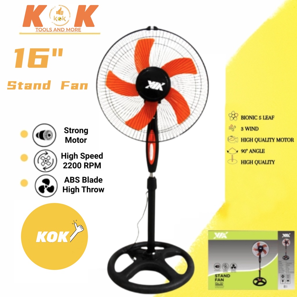 Stand Fan Portable Adjustable Powerful Electric Fan 16 Inches Shopee