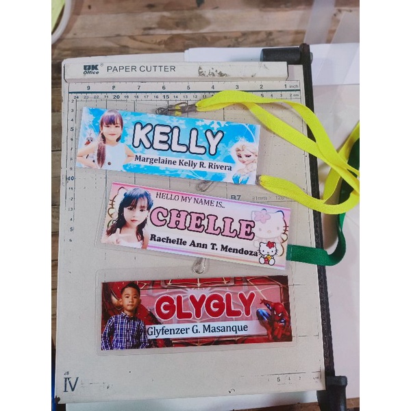 LAMINATED CUSTOMIZED NAME TAG - with free ID lace free Picture design