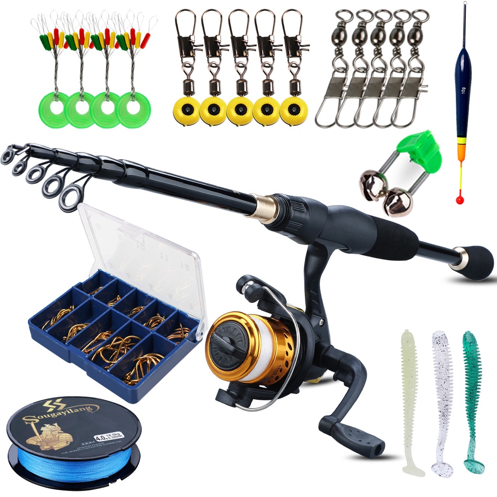 Telescopic Fishing Rod & Reel Combo – Saltwater Spinning Kit With 100M Line – Full Set