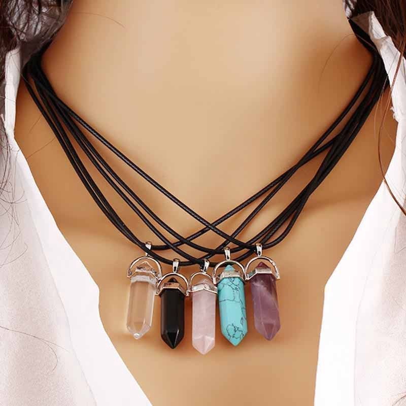 Chakra stone necklace on sale set