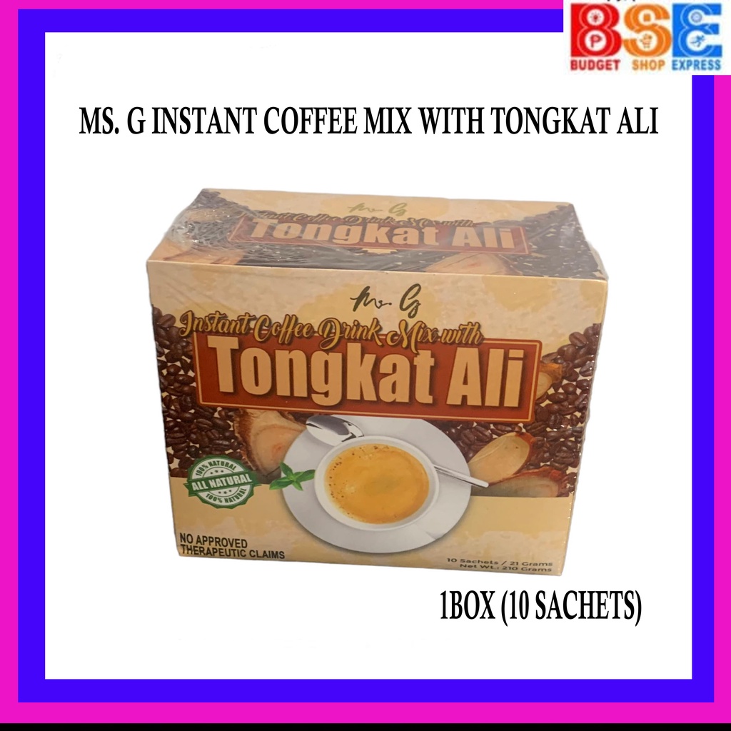 1box Ms g instant coffee drinks mix with tongkat Ali (10 sachets