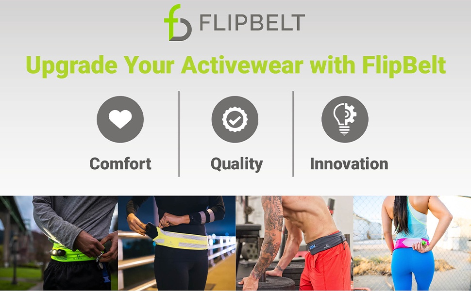 FlipBelt Classic Running Belt Running Fanny Pack for Women and Men