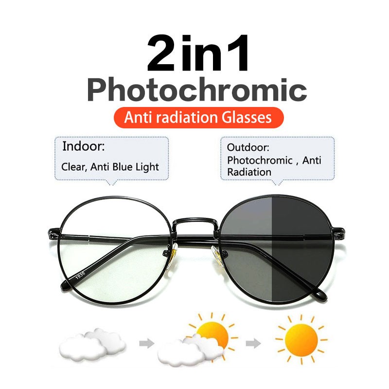 AntiBlue Ray Photochromic Eyeglasses Anti Radiation Computer Glasses