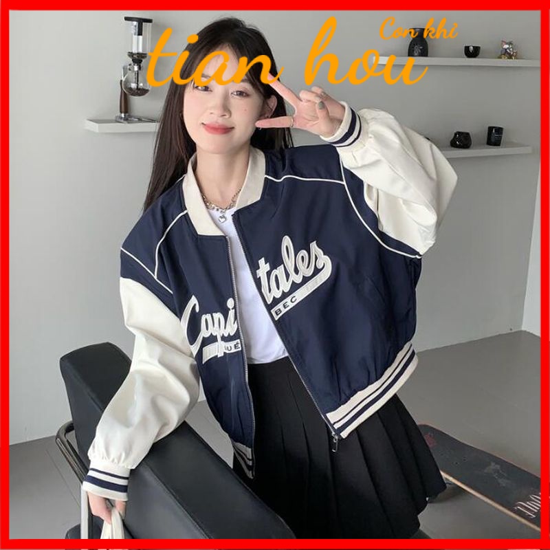 TAVIMART  -  Retro Stand Up Collar Jacket for Female Students in Autumn New Loose and Versatile Casual Style