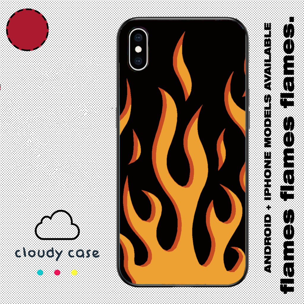 Flames Aesthetic Phone Case iP Android Clear Matte Black