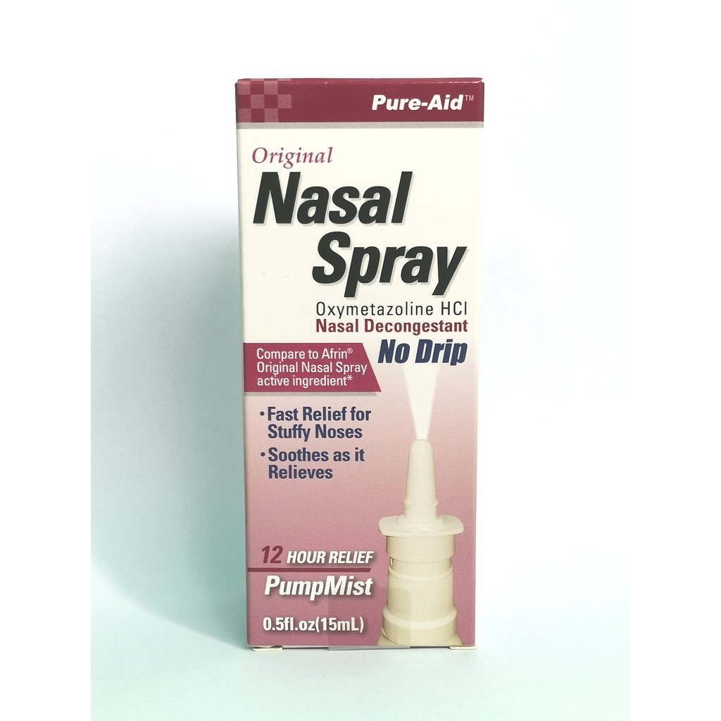 Pure Aid Nasal Spray Nasal Decongestant 15mL Shopee