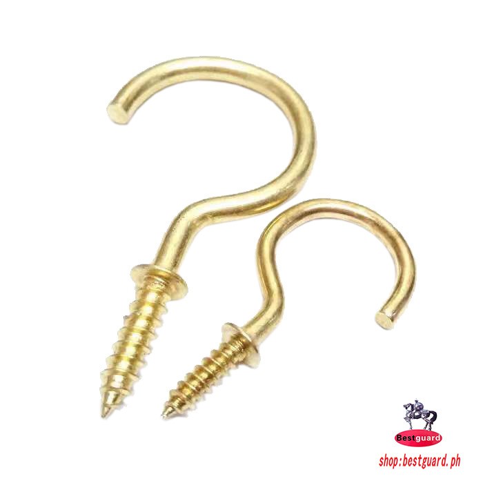 7/8-inch Cup Hooks in Brass - 40pcs