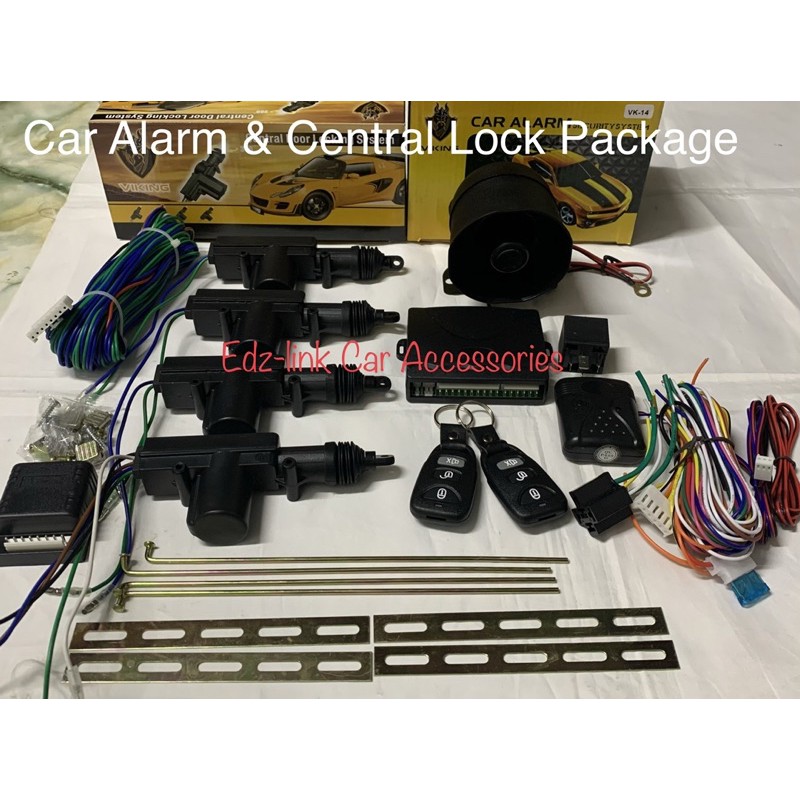 Viking VK14 Car Alarm System and Central Door Lock Combo Package