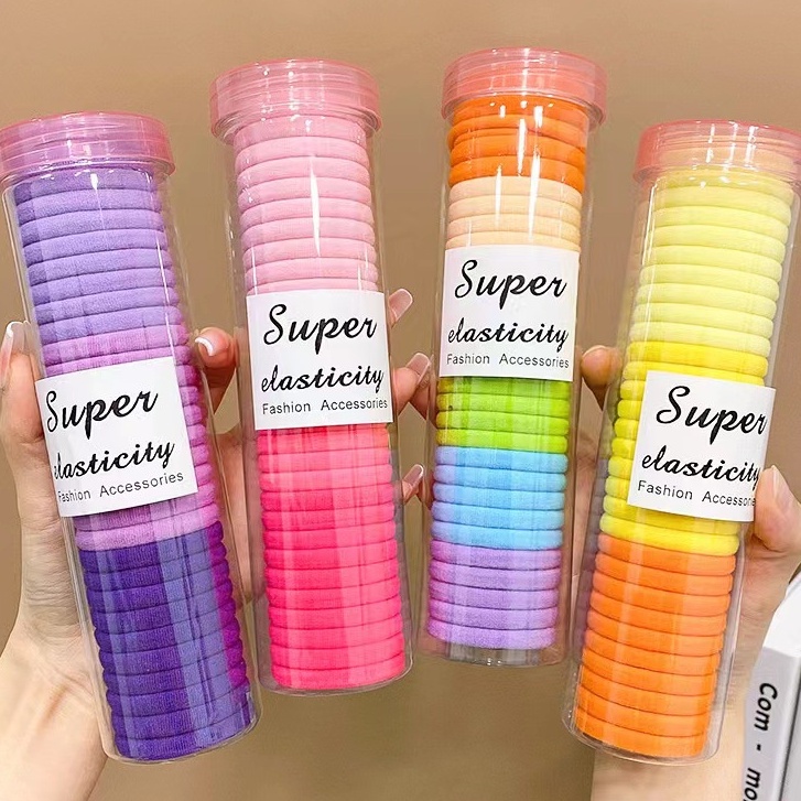 Korean Color Hair Rope Simple Hair Tie Rubber Band High-end Ponytail ...