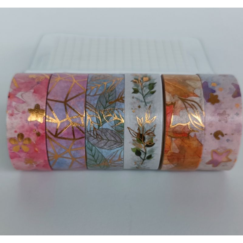 Gold Foil Washi Tape Feather Leaves Insect Sticky Decorative Tapes