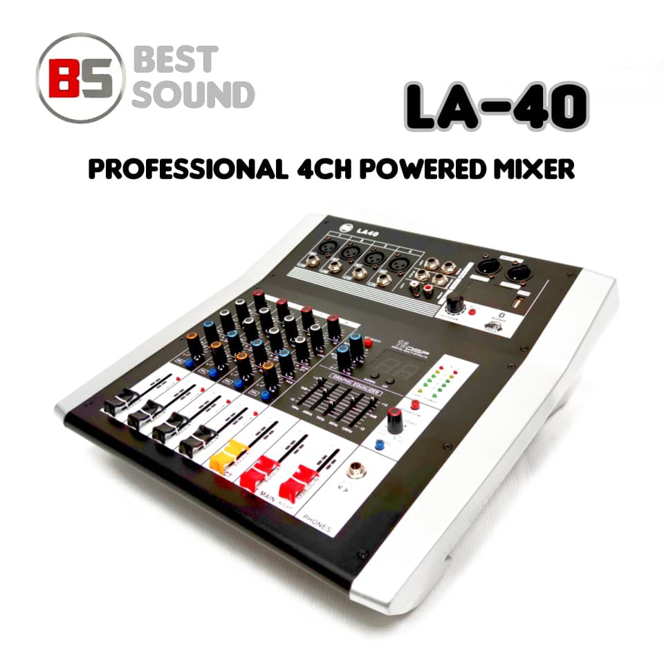 BS Best Sound Stage Audio (350WX2) LA-40 Professional Power Mixer With ...
