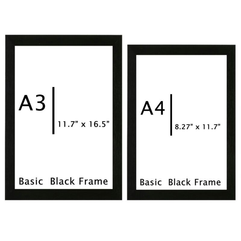 A3, A4 Picture Frame Black For Certificate Wall decor Shopee