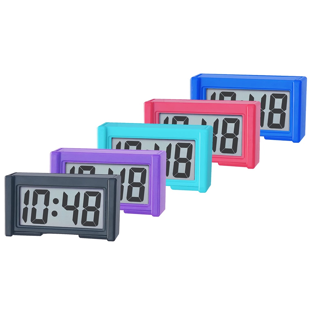 Mini Car Dashboard Digital Clock Vehicle Self-Adhesive Clock with LCD Time  Day Display Automotive Stick