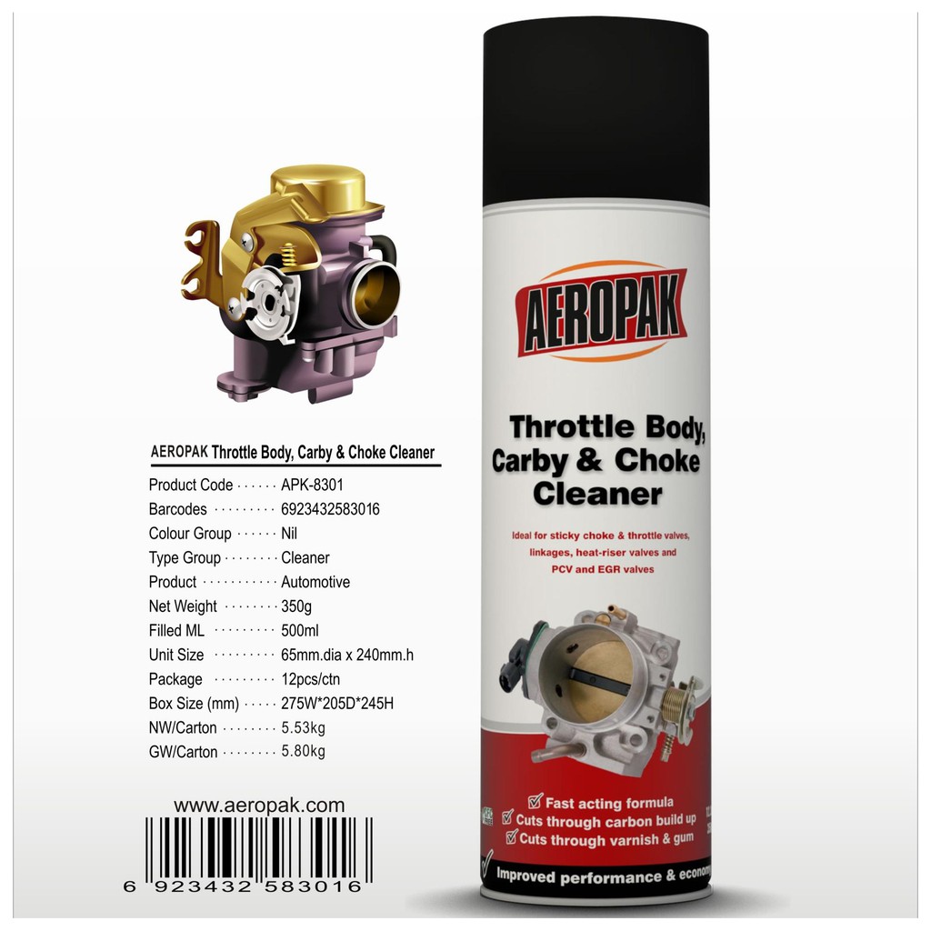 Aeropak Throttle Body Carby & Choke Intake Carburetor Cleaner Spray