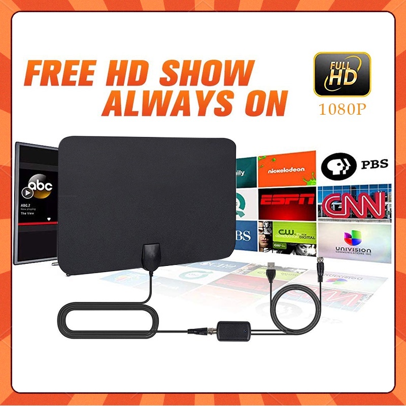 TV Antenna 1080P TV Antenna Indoor Booster Amplifier HDTV Flat 50Mile Range Shopee Philippines