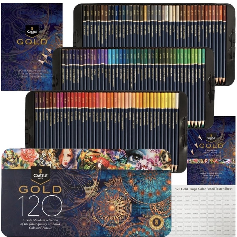 Castle Arts Colored Pencils Gold Standard 120 Color Pencils Set