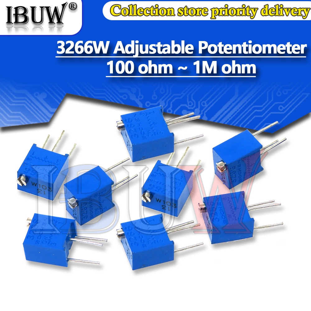 10PCS 3266W 1K ~ 500K Adjustable Precision Potentiometer 1K 2K 5K 10K ...