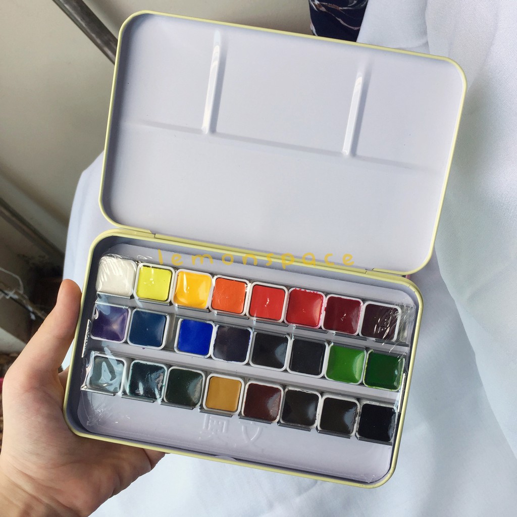 O.win by Paul Rubens 24 36 Color Solid Watercolor Paint Set in Metal