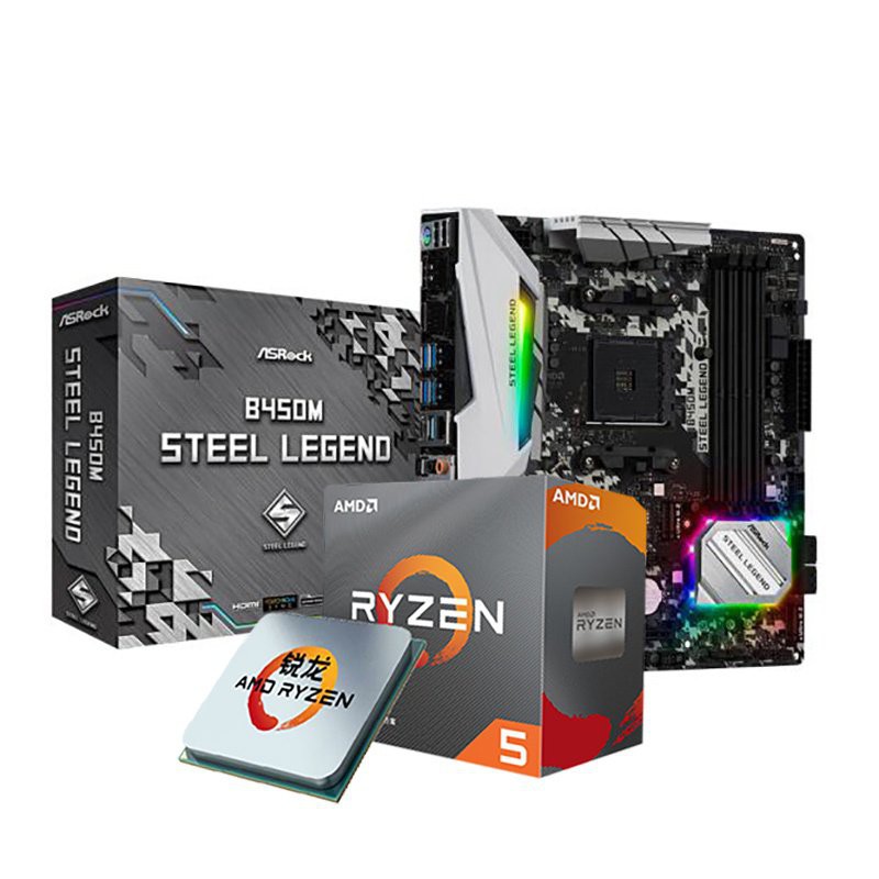 AMD Ryzen 5 3600 AM4 Desktop CPU Bundle with Asrock B450M/B550M