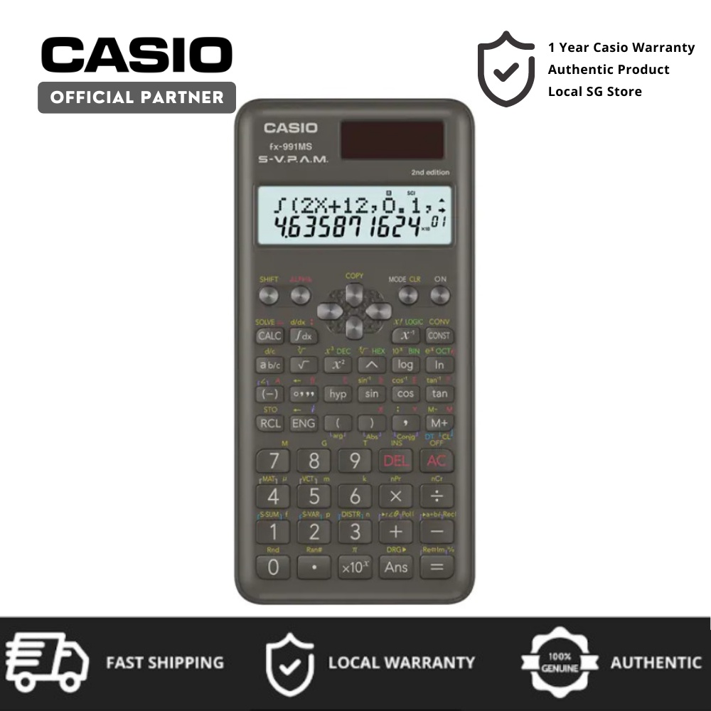 Casio FX-991MS 2nd Generation Scientific Calculator FX991MS GCE A Level ...