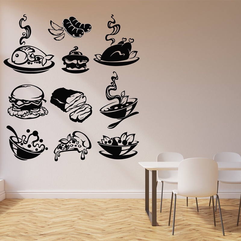 Restaurant Food Menu Cooking Vinyl Kitchen Wall Decals Fast Food Shop