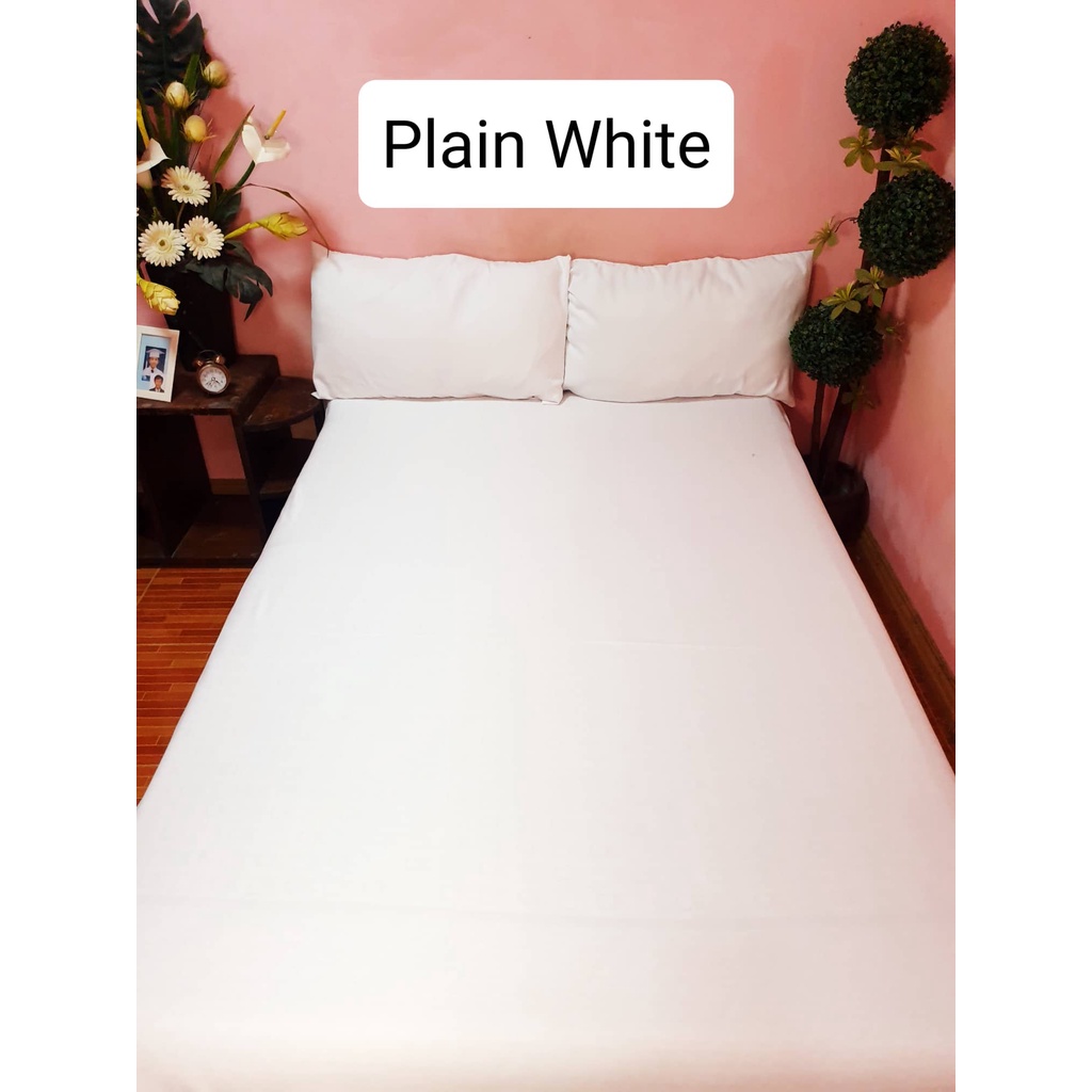 Fully Garterize Plain White 100 Premium Canadian Cotton Bedsheets With