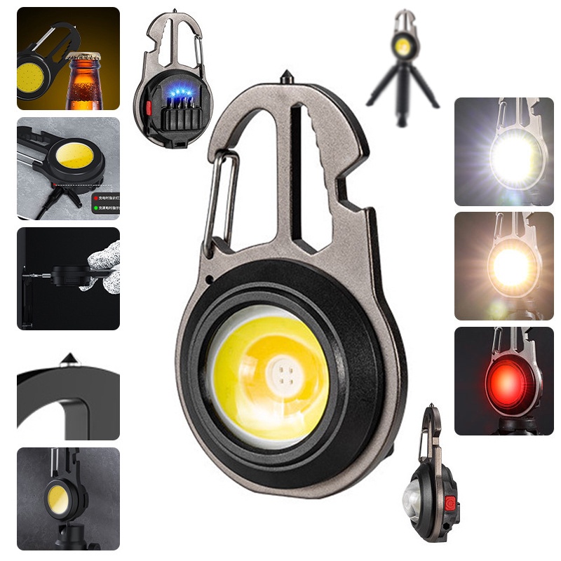 Multifunctional Small Pocket Flashlight 7 Light Modes Mini Work Light ...