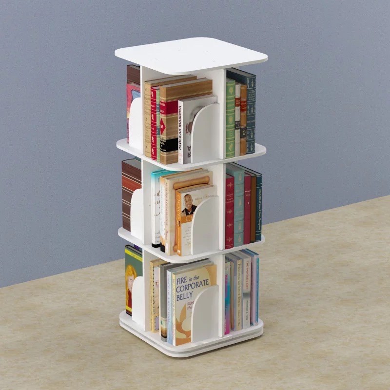 [ship daily] Revolving PVC unbreakable book shelf circular or square