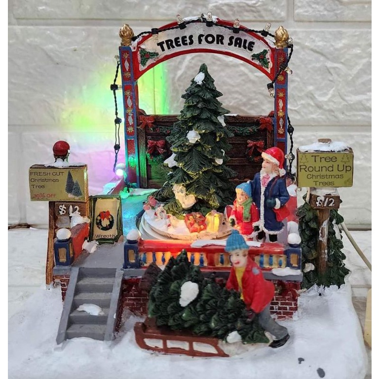 Christmas village Xmas tree shop with music Shopee Philippines