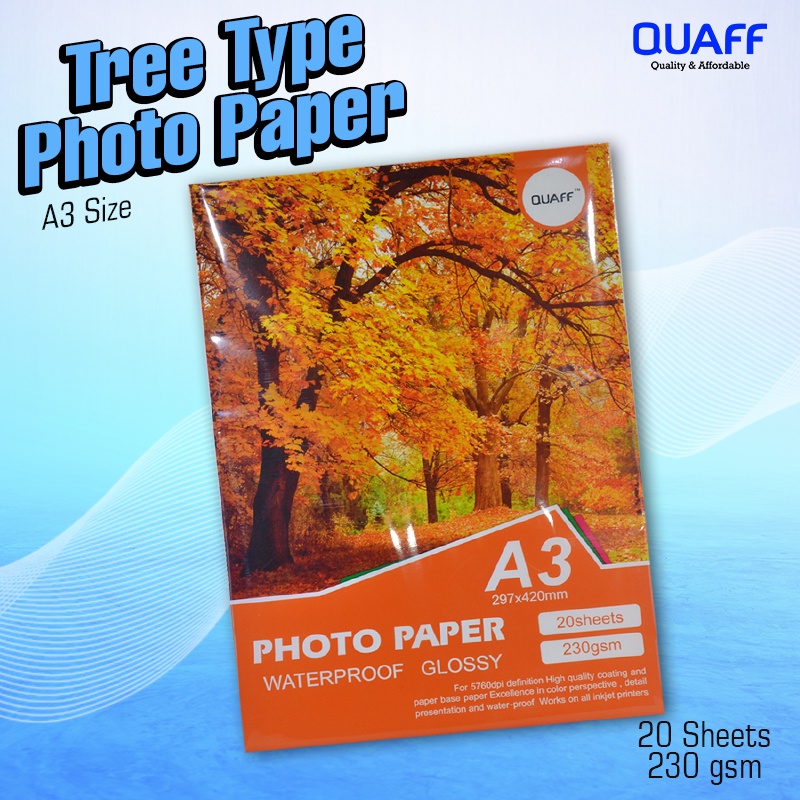 Quaff A3 Size Glossy Photo Paper 230gsm 20 Sheets Shopee Philippines