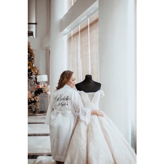 Silk Robe Wedding Lace Robe Bridal Premium Lace Robe Boohoo DK