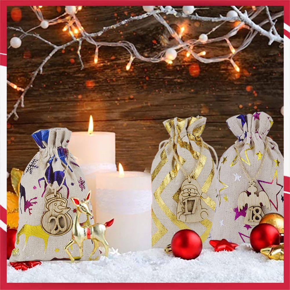 Christmas 24 Days Advent Calendar Set Gift Bag Digital Hangout DIY