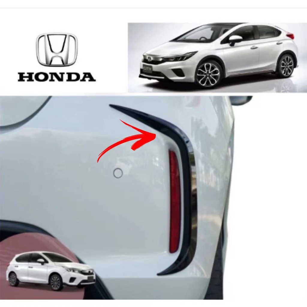Honda City Hatchback 2022 GN2 Rear Bumper Canard Eyebrow Gloss black ...