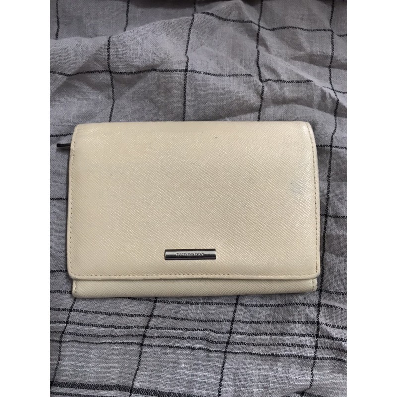 Burberry Cream Leather Wallet