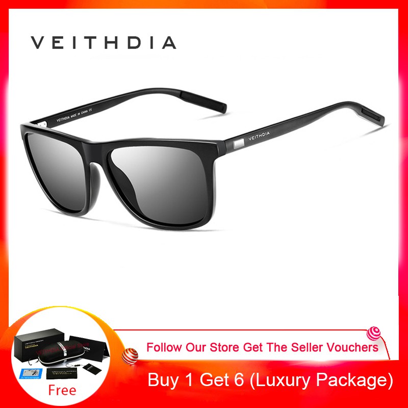 VEITHDIA Unisex Retro Aluminum TR90 Polarized Sunglasse 6108