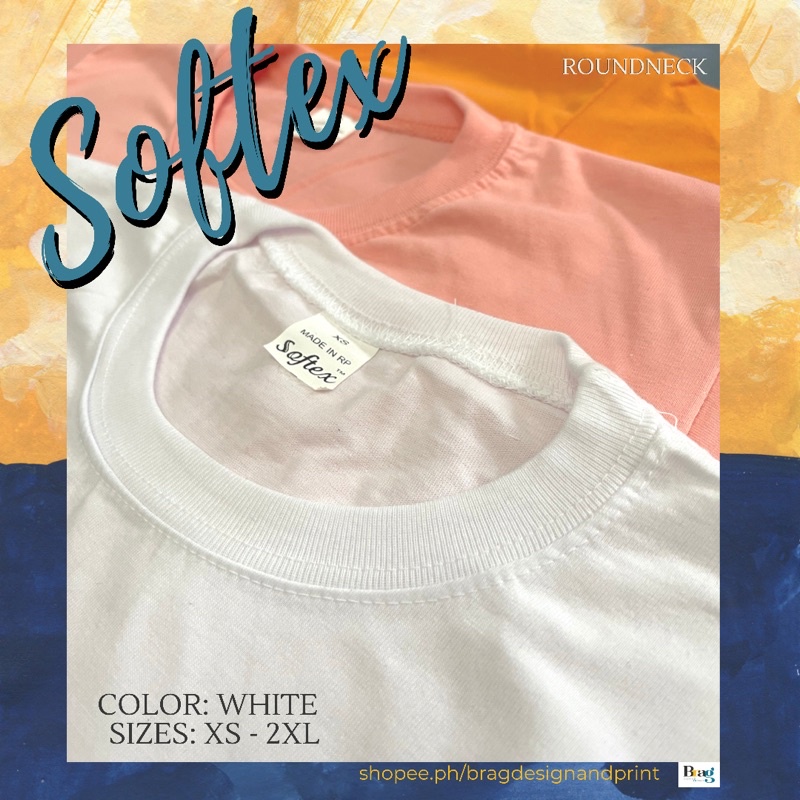 Softex White Plain Shirt Roundneck Shopee Philippines