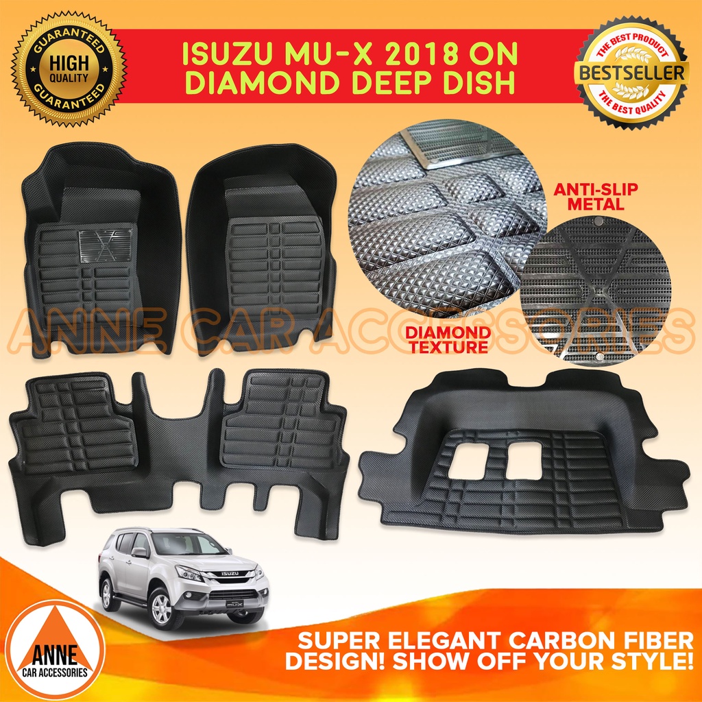 5D / TPE Car Deep Dish Matting for Isuzu MUX/MUX 2014 2023 OEM Rubber Matting Floor Liner Mat