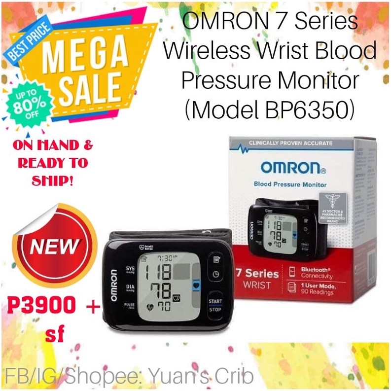 OMRON 7 Series Wireless Wrist Blood Pressure Monitor (Model BP6350 ...