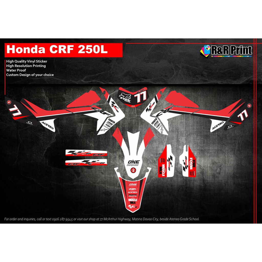 Honda crf 250 on sale l sticker