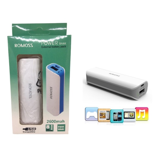 VIVO/ROMOSS 2600Mah Powerbank External Battery Pack Power bank | Shopee ...