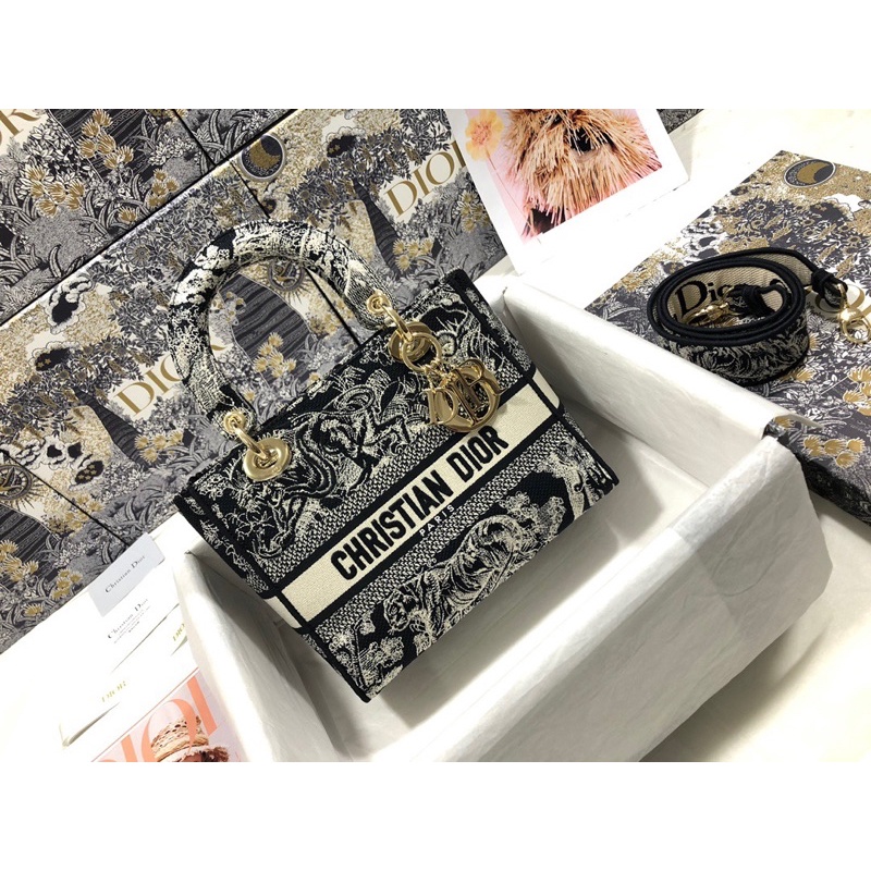 Authent!c Grade Medium Lady DLite in Blue Toile de Jouy Reverse