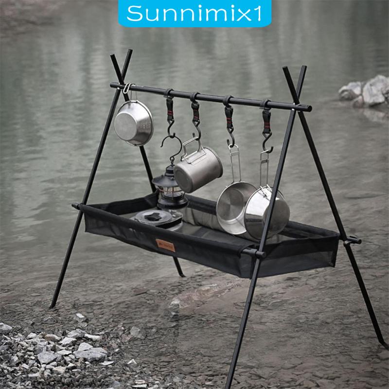 [SUNNIMIX1] Camping Hanging Rack Storage Net Portable for Cooking ...