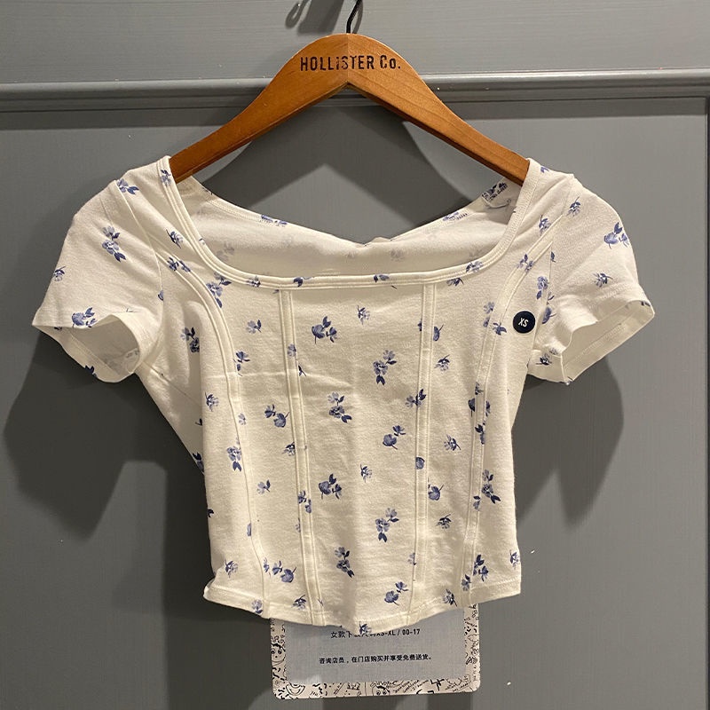 Ready Stock} hollister Fishbone T-Shirt Women Summer 2022 American