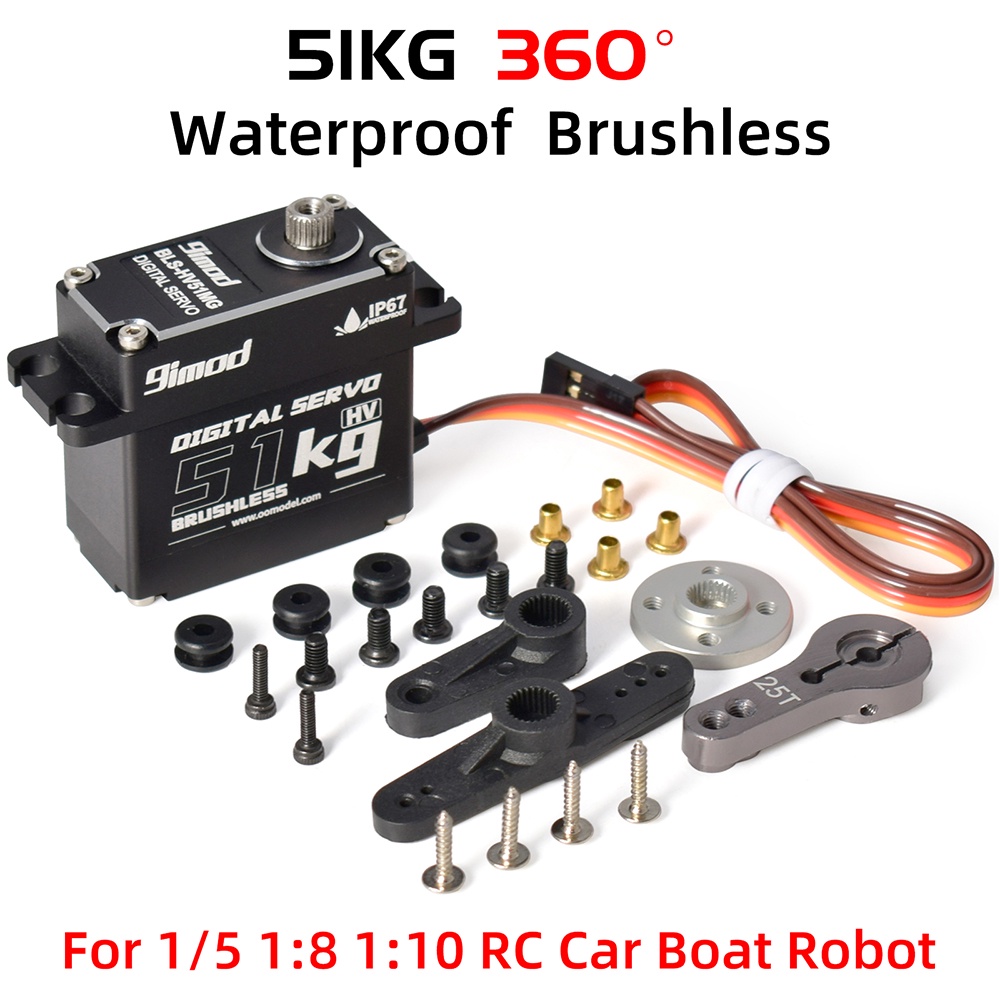 Servo Numérique étanche 9imod 51KG 8.4V HV Brushless Pour Modèle RC 1/8 1/10 DIY