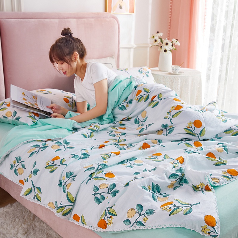 Flora Print Soft Blanket Duvet Washable Air-Conditioned Use Quilt  Single/Queen/King Size 150*200/180*220/200*230